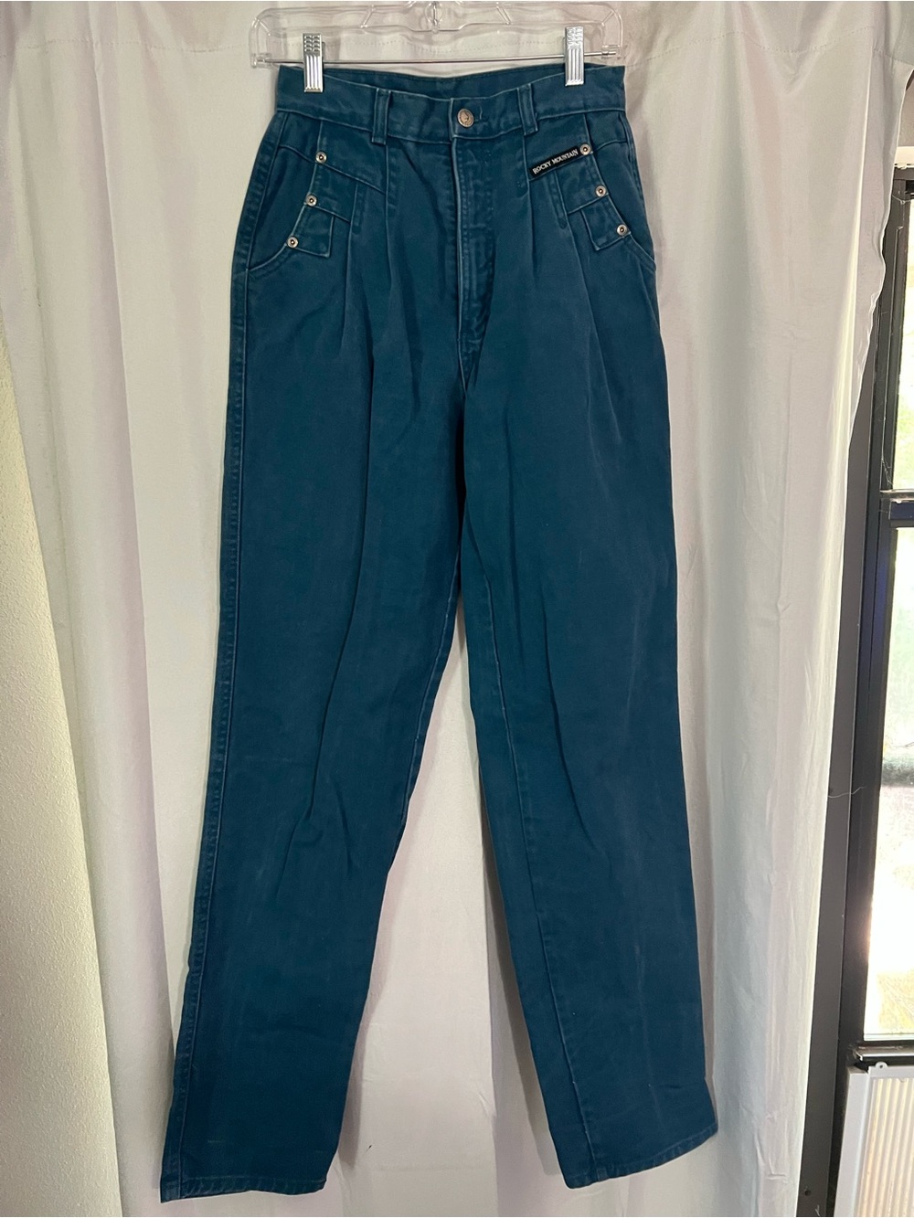 High-Waist Teal Women's Jeans